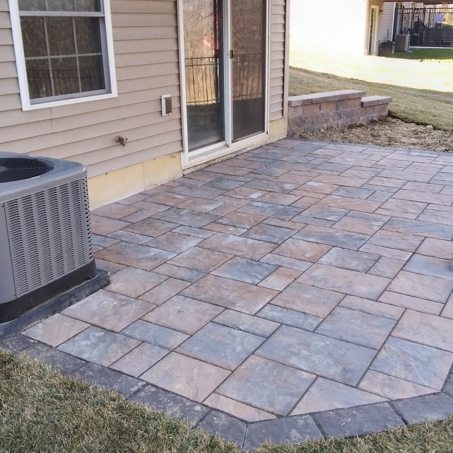 hardscaped patio under deck