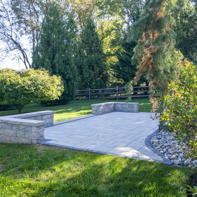 left angle shot of hardscaped patio