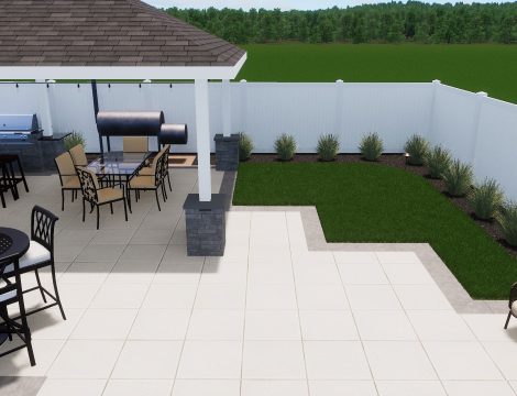 Grant Project landscape rendering beside paviliom