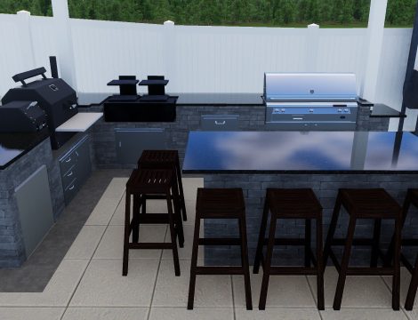 Grant Project Outdoor Kitchen 3D Rendering