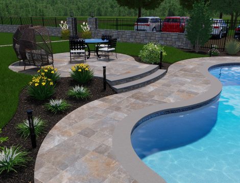 Nelson Project Pool patio rendering
